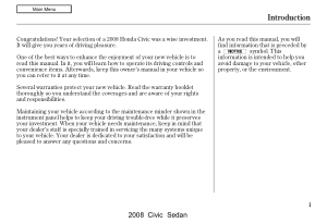 2008 Honda Civic Coupe Owners Manual 4-door